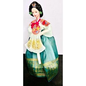 Parkssisangbang ~ Korean Traditional Handicraft Doll Hanbok~ Woman~ Green Dress